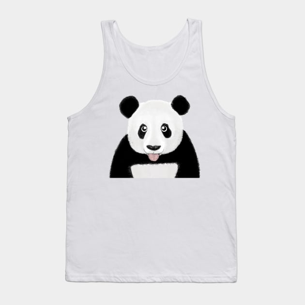Cute Panda Tank Top by Barruf